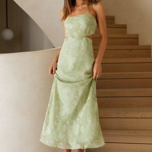 Fortunate One Cascalone Maxi Dress Sage - Size S